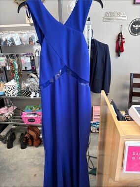 Cache Royal Blue Maxi Dress with V-Neck TERF7L